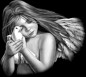 Ангелочек девочка - картинки для гравировки